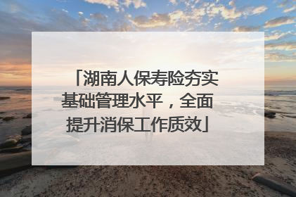 湖南人保寿险夯实基础管理水平，全面提升消保工作质效